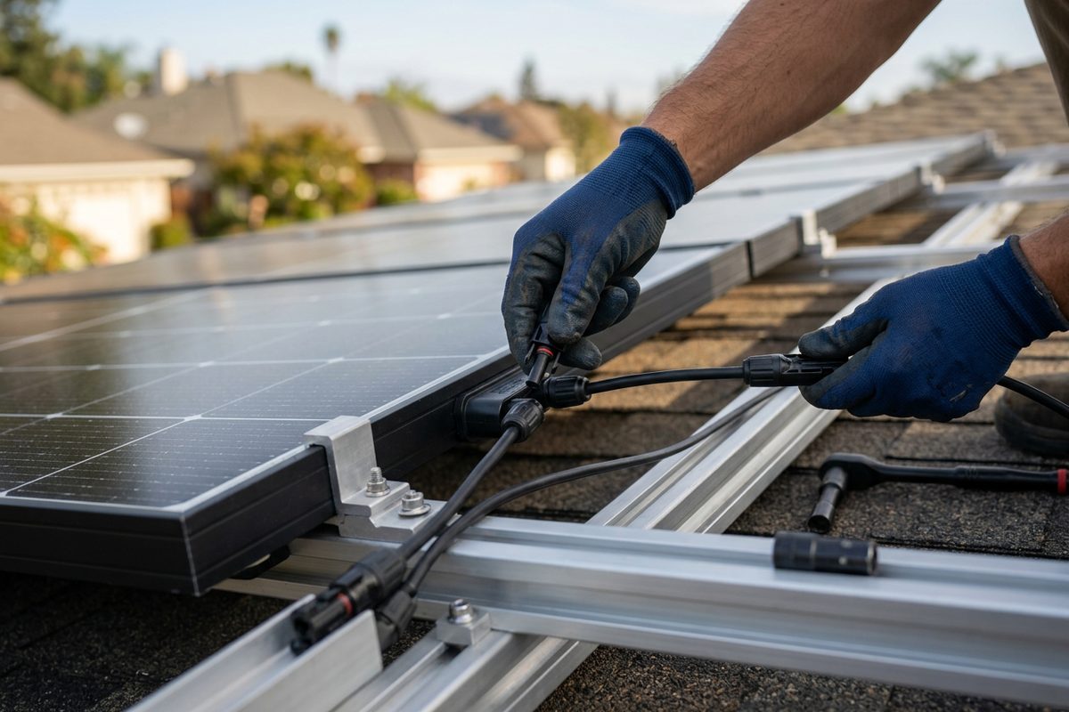 Installation soignée de panneaux solaires par Skywatt